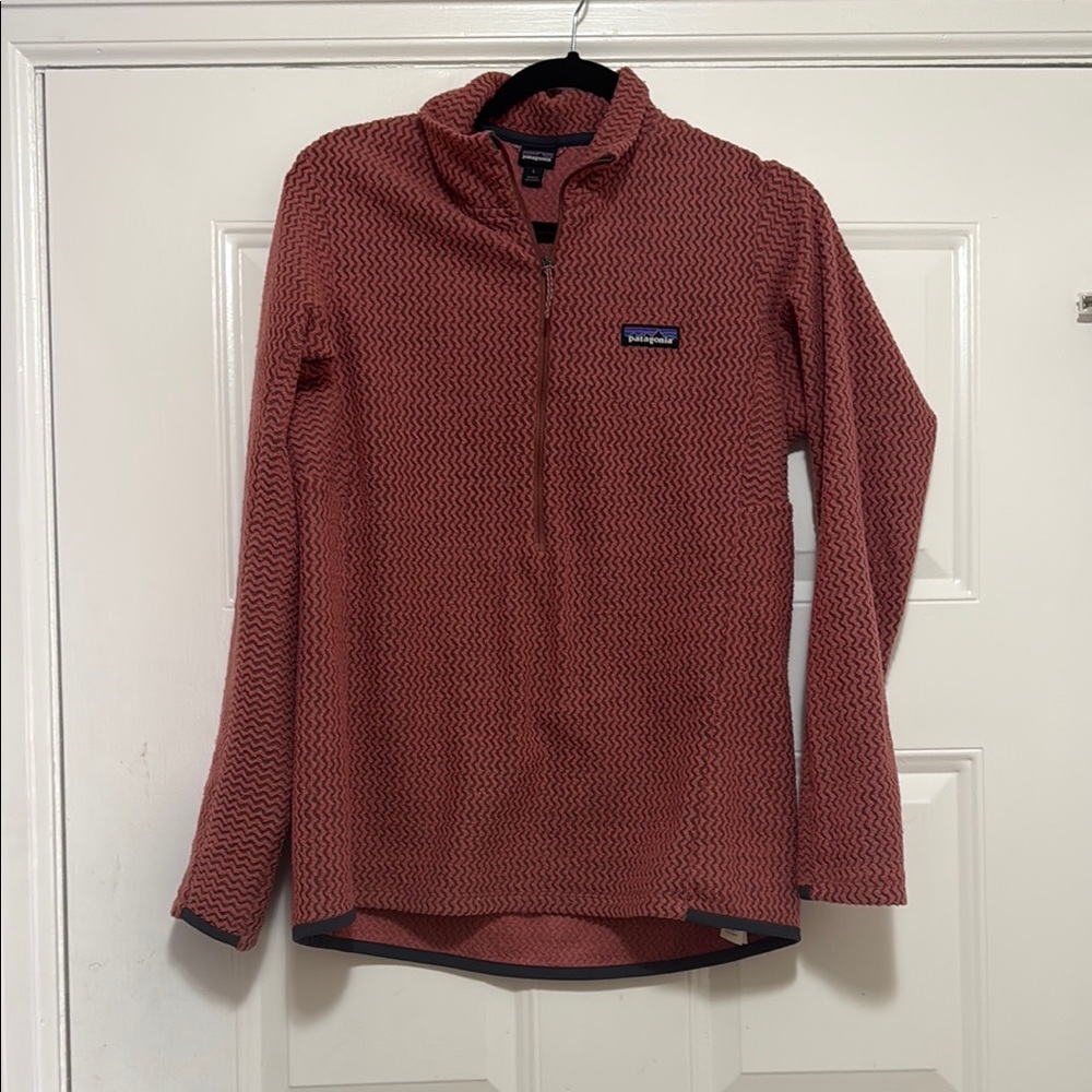 Patagonia Maroon Textured Half-Zip Pullover
